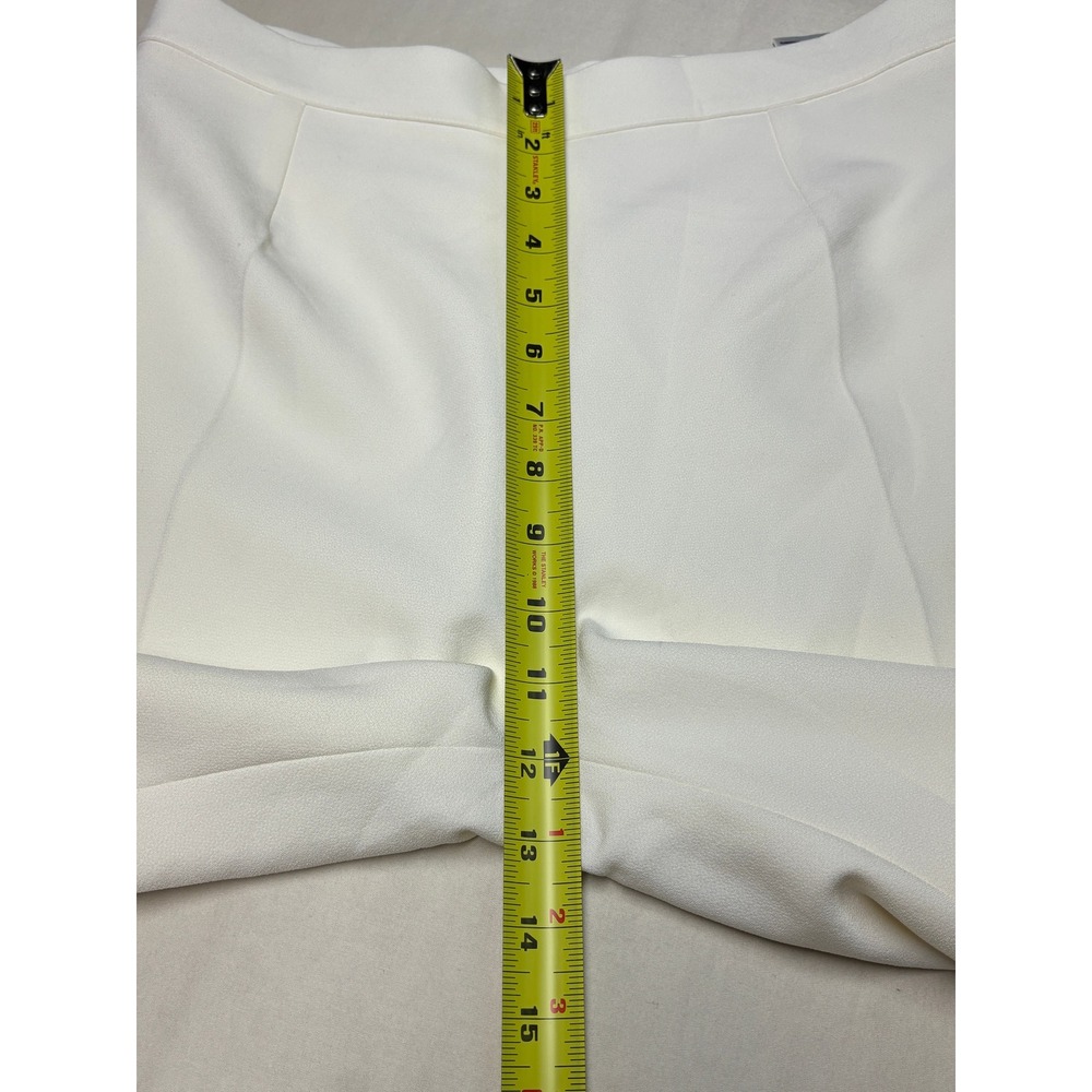 Safiyaa Ivory High Rise Flare Crepe Trousers Pants White‎ US 8 UK 12 FR 40 - Picture 7 of 10